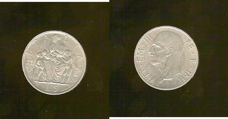 Italy 5 lire 1936 Unc.